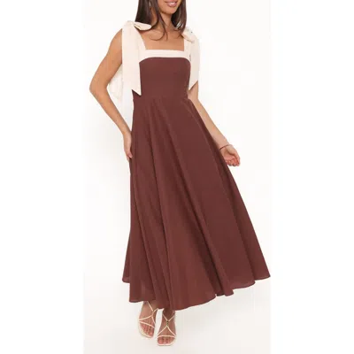Petal And Pup Petal & Pup Olinda Cotton & Linen Maxi Dress In Burgundy