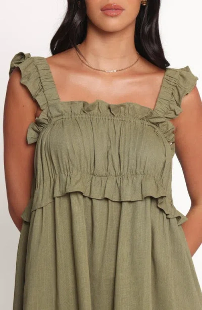 Petal And Pup Petal & Pup Orion Frill Strap Mini Sundress In Green