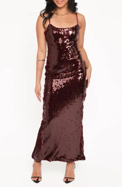 Petal And Pup Petal & Pup Orlena Sequin Maxi Dress In Burgundy