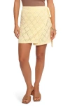 Petal And Pup Petal & Pup Palma Open Stitch Wrap Miniskirt In Yellow