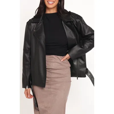 Petal And Pup Petal & Pup Parsons Oversize Faux Leather Jacket In Black