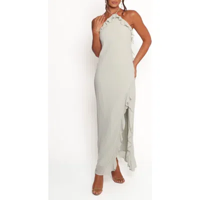Petal And Pup Petal & Pup Patricia Ruffle Detail Halter Neck Maxi Dress In White