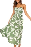 Petal And Pup Petal & Pup Payton Print Sleeveless Maxi Dress In Green
