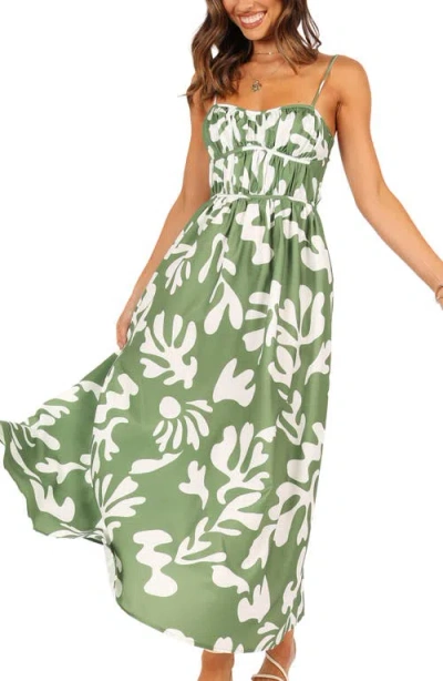 Petal And Pup Petal & Pup Payton Print Sleeveless Maxi Dress In Green