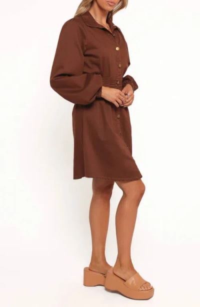 Petal And Pup Petal & Pup Phoenix Long Sleeve Minidress In Burgundy