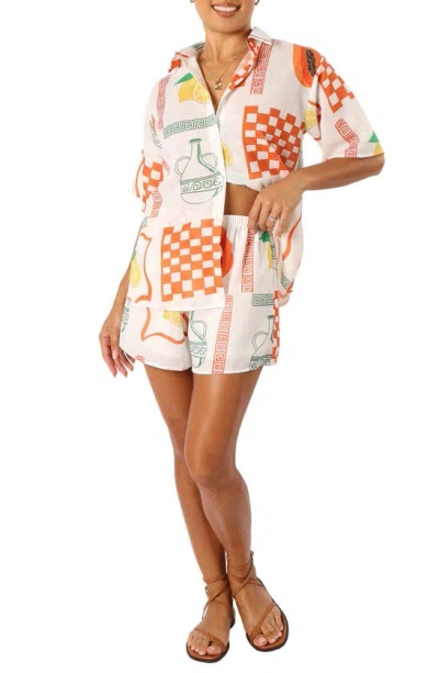 Petal And Pup Petal & Pup Piccolo Print Button-up Shirt & Shorts In Multi