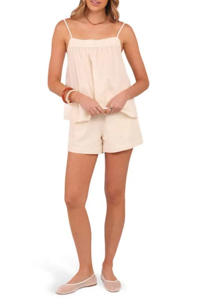 Petal And Pup Petal & Pup Poppy Textured Cotton Blend Camisole & Shorts Set In Neutral