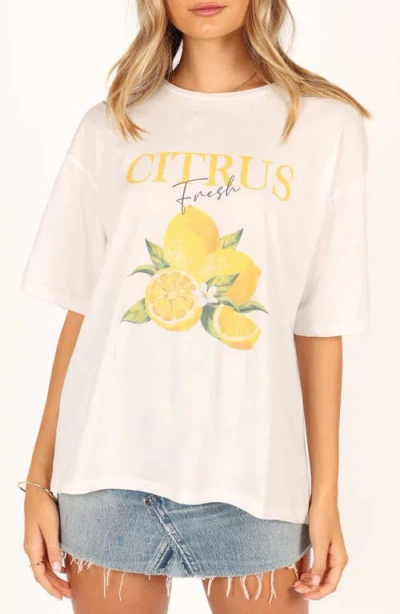 Petal And Pup Petal & Pup Positano Oversize Cotton Graphic T-shirt In White