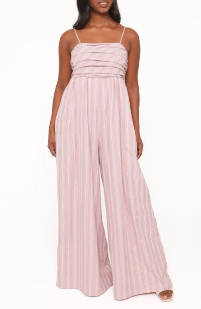 Petal And Pup Petal & Pup Pricilla Stripe Jumpsuit In Pink