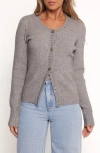Petal And Pup Petal & Pup Quay Openwork Detail Cardigan In Gray