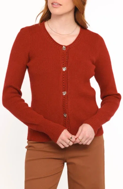 Petal And Pup Petal & Pup Quay Openwork Detail Cardigan In Red