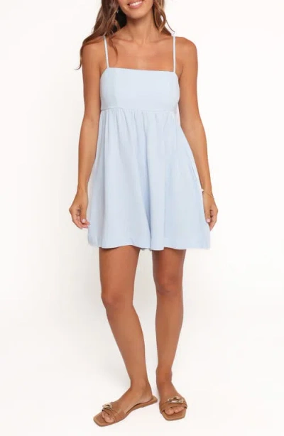 Petal And Pup Petal & Pup Quinley Linen Romper In Blue