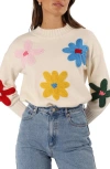 Petal And Pup Petal & Pup Raelynn Embroidered Flower Sweater In Multi