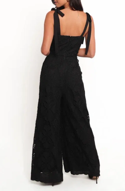 Petal And Pup Petal & Pup Raya Tie Strap Lace Jumpsuit In Black