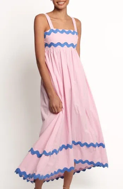 Petal And Pup Petal & Pup Reece Rickrack Trim Midi Dress In Pink
