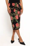 Petal And Pup Petal & Pup Reeva Floral Knit Pencil Skirt In Multi