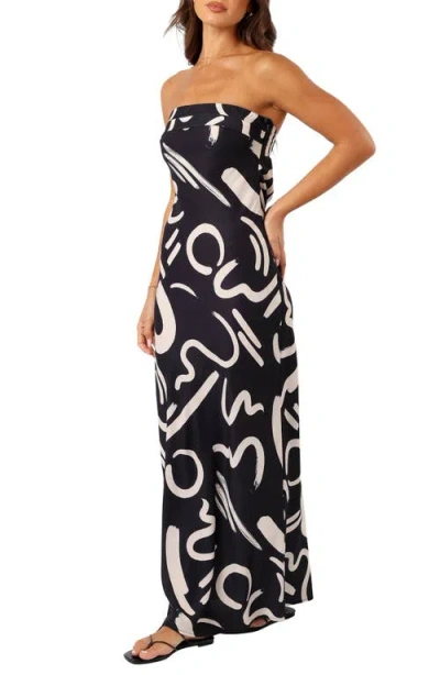 Petal And Pup Petal & Pup Remmie Cutout Strapless Maxi Dress In Black