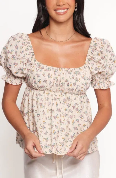 Petal And Pup Petal & Pup Rhiannon Floral Tie Back Babydoll Top In White