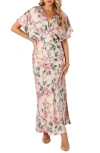 Petal And Pup Petal & Pup Ricki Floral Satin Gown In Multi