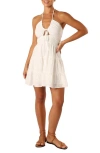 Petal And Pup Petal & Pup Rilie Floral Embroidered Halter Minidress In White