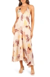 Petal And Pup Rita Tropical Print Asymmetric Dress In Ivory Multi