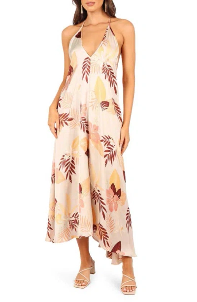 Petal And Pup Rita Tropical Print Asymmetric Dress In Ivory Multi