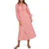 Petal And Pup Petal & Pup Riven Long Sleeve Maxi Dress In Pink