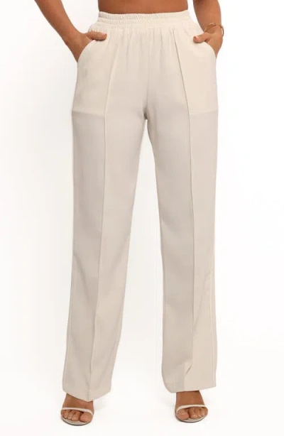 Petal And Pup Petal & Pup Roben Pintuck Pleat Straight Leg Pants In Neutral
