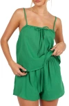 Petal And Pup Petal & Pup Robinson Camisole & Shorts Set In Green