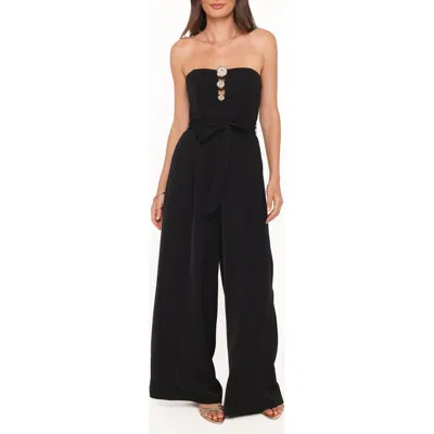 Petal And Pup Petal & Pup Rois Strapless Wide Leg Jumpsuit In Black