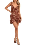Petal And Pup Petal & Pup Romelly Leopard Print Sleeveless Minidress In Brown