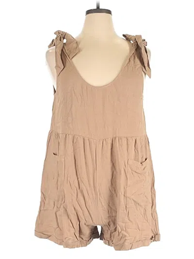 Petal And Pup Romper In Tan