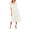 Petal And Pup Petal & Pup Ronnie Stripe Short Sleeve Midi Dress In White