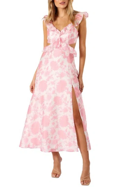 Petal And Pup Petal & Pup Rori Floral Ruffle Cutout Dress In Pink
