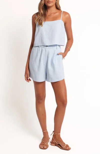 Petal And Pup Petal & Pup Ryan Linen Camisole & Shorts Set In Blue