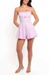 Petal And Pup Petal & Pup Rycee Cutout Linen & Cotton Romper In Purple
