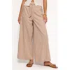 Petal And Pup Petal & Pup Sadie Cotton & Linen Wide Leg Pants In Brown