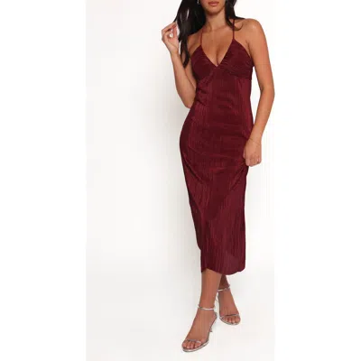 Petal And Pup Petal & Pup Safi Plissé Slipdress In Brown