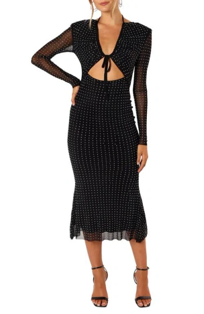 Petal And Pup Petal & Pup Salvatore Long Sleeve Midi Dress In Black