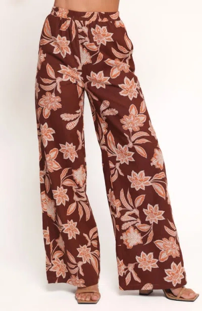 Petal And Pup Petal & Pup Samira Floral Cotton Blend Wide Leg Pants In Orange