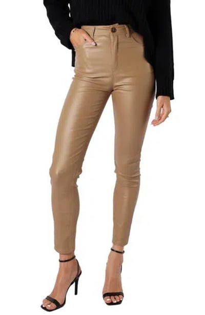 Petal And Pup Petal & Pup Sammie High Waist Faux Leather Pants In Brown