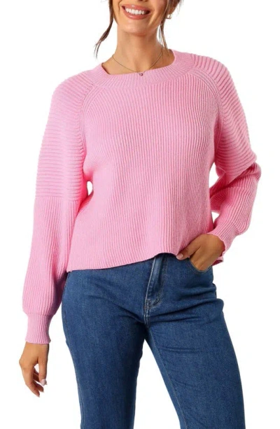 Petal And Pup Sarah Rib Sweater In Pink