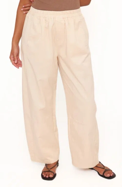 Petal And Pup Petal & Pup Sasha Pull-on High Waist Barrel Pants In Neutral