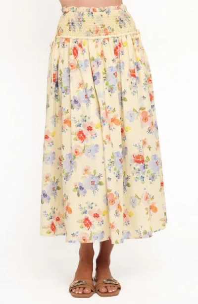 Petal And Pup Petal & Pup Saskia Floral Print Maxi Skirt In Yellow