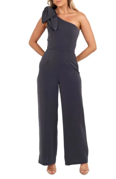 Petal And Pup Petal & Pup Scarlett One-shoulder Wide Leg Jumpsuit In Blue