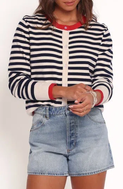 Petal And Pup Petal & Pup Scout Stripe Cardigan In Animal Print