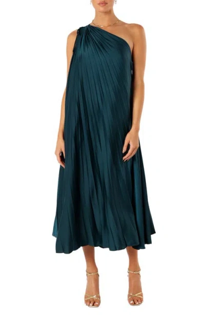 Petal And Pup Petal & Pup Selena Pleated One-shoulder Dress In Green