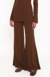 Petal And Pup Petal & Pup Selly Knit Top & Wide Leg Pants Set In Brown