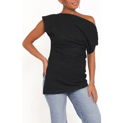 Petal And Pup Petal & Pup Selma One Shoulder Knit Top In Black