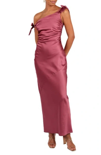 Petal And Pup Petal & Pup Selma One-shoulder Satin Gown In Pink